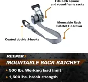 Mountable Ladder Cargo Rack Ratchet Permanent Heavy Duty Secure Tie Down Straps