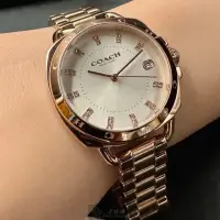 在飛比找momo購物網優惠-【COACH】COACH手錶型號CH00196(銀白色錶面玫