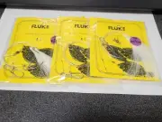 3 NJ Hand Tied Hi-Lo English Hook w/White Hair Fluke/Summer Flounder Rig