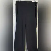 New Anne Klein Womens Plus 1X Black Sparkle Pull on Business Pants Tummy Disco