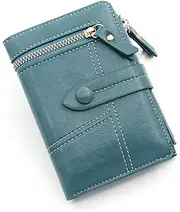 [HAMKVBPR] Women's Wallet Women's Wallet PU Leather Short Zip Wallet Ladies Purse (Color : Blue, Size : 10x3x14cm)