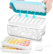 Bestjj Ice Cube Tray with Lid and Storage Bin, 64 Pcs Silicone Ice Cube Trays...