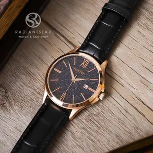 NAKZEN夜空飛行日期顯示竹節紋錶帶全鋼製真皮手錶【WNA4087】璀璨之星