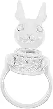 TOPPERFUN Easter Rabbit Design Iron Rings with Candle Holder Cute Bunny Pattern Finger Rings for Parties and Cosplay Unique Decorative Accessories for Home Decor