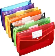 DOITOOL 7pcs Document Bags File Holders Expandable Plastic Folders Label Pockets Office Organization Supplies