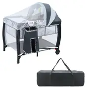 Costway All IN 1 Travel Cot Portable Bassinet Portacot Foldable Playpen Bed Side Sleeper Cot Crib w/ Changing Table Carry Bag