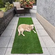Falflor 2x8ft Artificial Grass Turf Rug Grass Outdoor Rug Synthetic Potty Training Rug for Deck Realistic Fake Grass Turf Mat Indoor Outdoor Patio Mat Carpet Runner for Garden Balcony