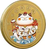 Fortune Cat Lucky Coin for Scratching Lottery Tickets