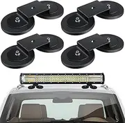 Shimeyao 4 Pcs Magnetic Light Bar Mounts Universal Magnet Mount Holder with Rubber Pad for Off Road SUV Truck Lamp Roof Bar Fog Light