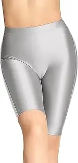 [SOFSOT] Women's Shiny Yoga Pilates Shorts Outdoor Quick Dry Pants Ultra High Rise Biker Shorts