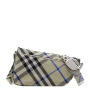 Burberry Shield Checked Messenger Bag One size Nude
