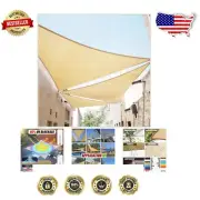 UV Block Beige Triangle Sun Shade Sail 12' x 17' x 20.8' - 3-