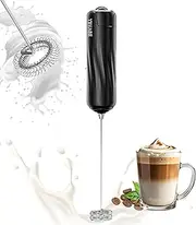 YBVABE Handheld Milk Frother - High-Powered Stainless Steel Coffee Stirrer for Milk Foam, Lattes, Hot Chocolate, Desserts, Purees & Sauces - Portable, Easy to Clean