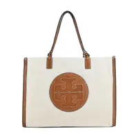 在飛比找PChome24h購物優惠-TORY BURCH ELLA 經典縫線LOGO帆布托特包-