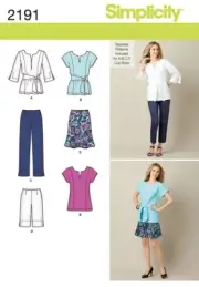 Simplicity Sewing Pattern 2191 Top Tunic Pants Skirts Misses Size 8-16 UNCUT