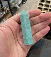 AMAZONITE Mini Tower Point Natural Crystal Decoration Carving 8cm