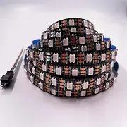WS2812b LED Strip, 16.4 ft independently addable FCB LED Strip, 300 Pixels Digital programmable LED Strip with Catch-up Effect, Smart Color Suitable for DIY Projects.