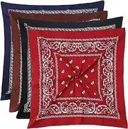Mochabao 100% Cotton 27'' x 27'' Large Bandanas for Men & Women, Multi-Purpose Bandana Headbands, Square Head Scarf'
