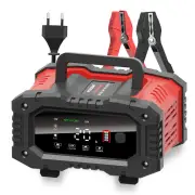 FOXSUR 300W 12V 24V High-Power Portable 20A Car Battery Charger for Calcium Gel AGM Wet LiFePO4 lead Acid Batteries