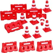 Toddmomy 24pcs Mini Traffic Cones Playset Educational Road Signs Fences for Traffic Cones for Grass Gym Floors