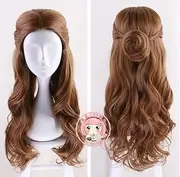 HAGERYLB Long Wavy Curly Wig Cosplay Anime Beauty and The Beast Princess Belle Costume Heat Resistant Movie Hair Women