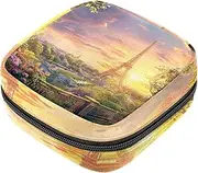 Period Bag,Sanitary Napkin Storage Bag,Eiffel Tower Sunset Paris,Tampon Bag for Purse