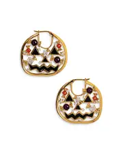 Nadri Haunt Couture Jack O' Lantern Hoop Earrings in 18K Gold Plated