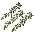 2 Pairs Green Long Leaves Patch Ivy Leaf Iron on Patches for Sewing Clothing