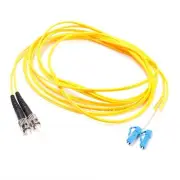 3m ST to LC Fiber Optic SingleMode 9/125 Optical Duplex Patch Cord Cable Yellow