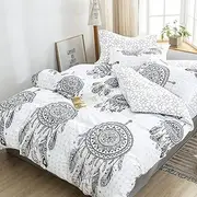 Mandala Dream Catcher Quilt Cover Set - All Size Bed Ultra Soft Quilt Duvet Doona Cover Set with Pillowcase (King Single)