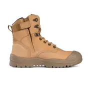 Mongrel 561050 High Leg Zipsider Scuff Cap Work Boots - Wheat