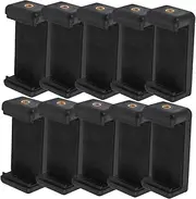 KALLORY 10-Pack Cell Phone Tripod Mount Phone Clamp for Tripod Selfie Stick Lightweight Portable Suitable for Live Streaming Photography