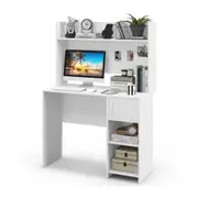 Giantex Computer Desk Study Desk w/Hutch Writing Workstation Home Office White