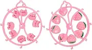Cabilock 1set Candy Color Sock Drying Rack with Windproof Clips Hanger for Underwear Clothes Cute Strawberry Pig Design for Home Travel 2pcs
