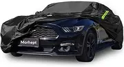 Morhept Car Cover Custom Fit for Ford Mustang 2005-2025, Waterproof All Weather GT Cover Outdoor Dustproof Shelby Coupe Cover with Door Zipper Black