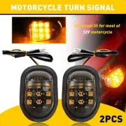 LED Turn Signal Indicator Light Amber Blinker Flush Mount Motorcycle Universal