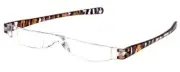 Calabria 2517 Tube Reading Glasses in Brown Tiger Print +1.00