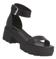 ELSIE BLACK LEATHER SANDALS