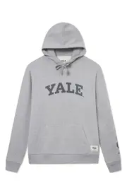 Les Deux Yale Logo Graphic Hoodie in Light Grey Melange at Nordstrom, Size Large
