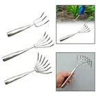 Stainless Steel Hand Rake Claw Rake Garden Rake for Cultivating Mulch Lawn