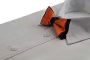 [Zasel] Boys Orange Two Tone Layer Bow Tie Black, Orange