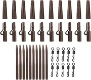 Perfk 40Pcs Carp Fishing Clip Tail Cone Rolling Swivel Kit with Assortment Box for Coarse Fishing Angler Easy to Carry Compact