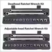 15PCS Adjustable Ratchet Wrench Chrome Vanadium Steel Torque Wrench Socket Set