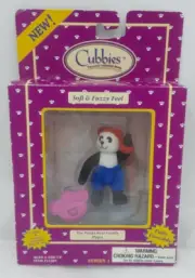 Just Toys Cubbies Soft & Fuzzy 3" Panda Papa Bear Poseable Figure Vintage 1995