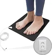 GroundFlow Grounding Mat - Conductive Carbon Indoor Grounding Therapy Pad with Extra Long 15' Cord for Desk, Bed, Living Room - Soft, Thick Earth Mat for Sleep, Pain Relief, Wellness - 10 x 12 Inches