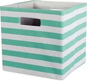 DII Polyester Cube Storage Collection Collapsible Hard Sided Bin, 13x13x13, Aqua