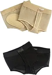 [Wuchieal] Women's 2 Pairs Dance Paws Pad Foot Thongs Toe Undies Half Lyrical Shoes Socks