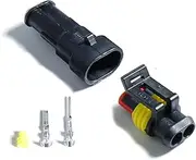 aikoolwer 10 Sets 2 Pin Car Terminals Plug Male Female Waterproof Automotive Connectors Disconnect Wiring Car Electrical Wire Sealed Connector Plug Cable 12V Kit Marine Truck Boat Motorcycle