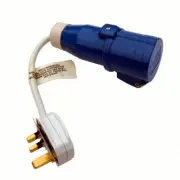 MAINS HOOK UP to 13A PLUG ADAPTER LEAD 230V 16A CARAVAN PLUG IN @ HOME GENERATOR