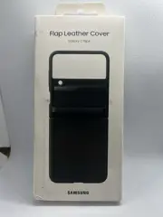 SAMSUNG Galaxy Z Flip4 Flap Leather Cover (Black) - Model # EF-VF721BEGUS